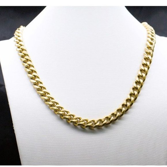 20" Cuban Chain Link 18K Gold Necklace Womens Ladies Fine Jewelry 18 Karat 20in - Picture 6 of 9